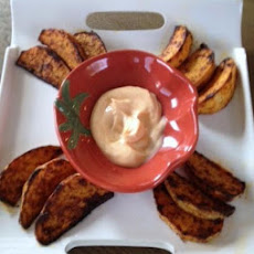 Cajun Roasted Turnip Wedges with Light Spicy Mayo