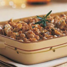 Navy Bean-and-Artichoke Casserole with Goat Cheese