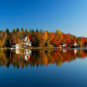 By the Lake by Luc Belisle - Landscapes Waterscapes ( advertising, refection, lake side )