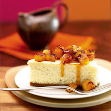 Crème Fraîche Cheesecake with Honey-Rum-Roasted Pineapple