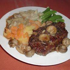 Pan Fried Steak with Mustard-Pepper Sauce