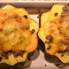 Acorn Squash Stuffed with Venison, Fennel and Moroccan Spices