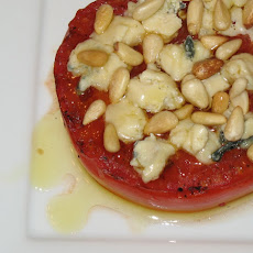 Grilled Tomatoes with Blue Cheese and Pine Nuts