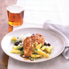Jerk Chicken with Rice, Black Beans, and Pineapple