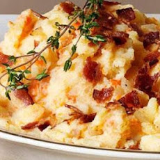 Mashed Potatoes with Fried Mushroom, Bacon, and Onion