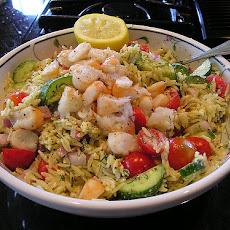 Greek Orzo Salad With Grilled Shrimp