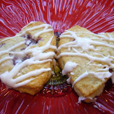 Raspberry Scones With Rose Water Glaze
