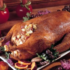 Roast Goose With Wild Rice-Chestnut Stuffing