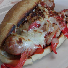 Sausage, Peppers, Onions Parmesan Sandwich