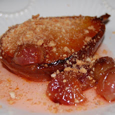 Asti Roasted Pears and Grapes with Amaretti Crumbles