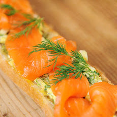 Open-Faced Baguette with Cured Salmon and Sauce Tartare
