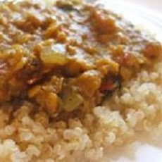 Coconut-Curry Lentil Stew Served over Quinoa