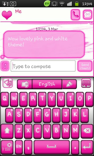 Go Keyboard Pink and White