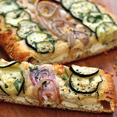 Cheesy Zucchini and Red Onion Flatbread