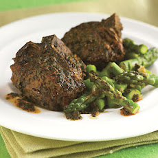 Roasted Lamb Chops with Charmoula and Skillet Asparagus