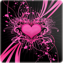 3D Love heart background mobile app icon