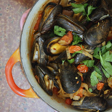 Mussels with Chorizo and Cherry Tomatoes