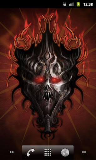 Fiery Iron Skull LWP free
