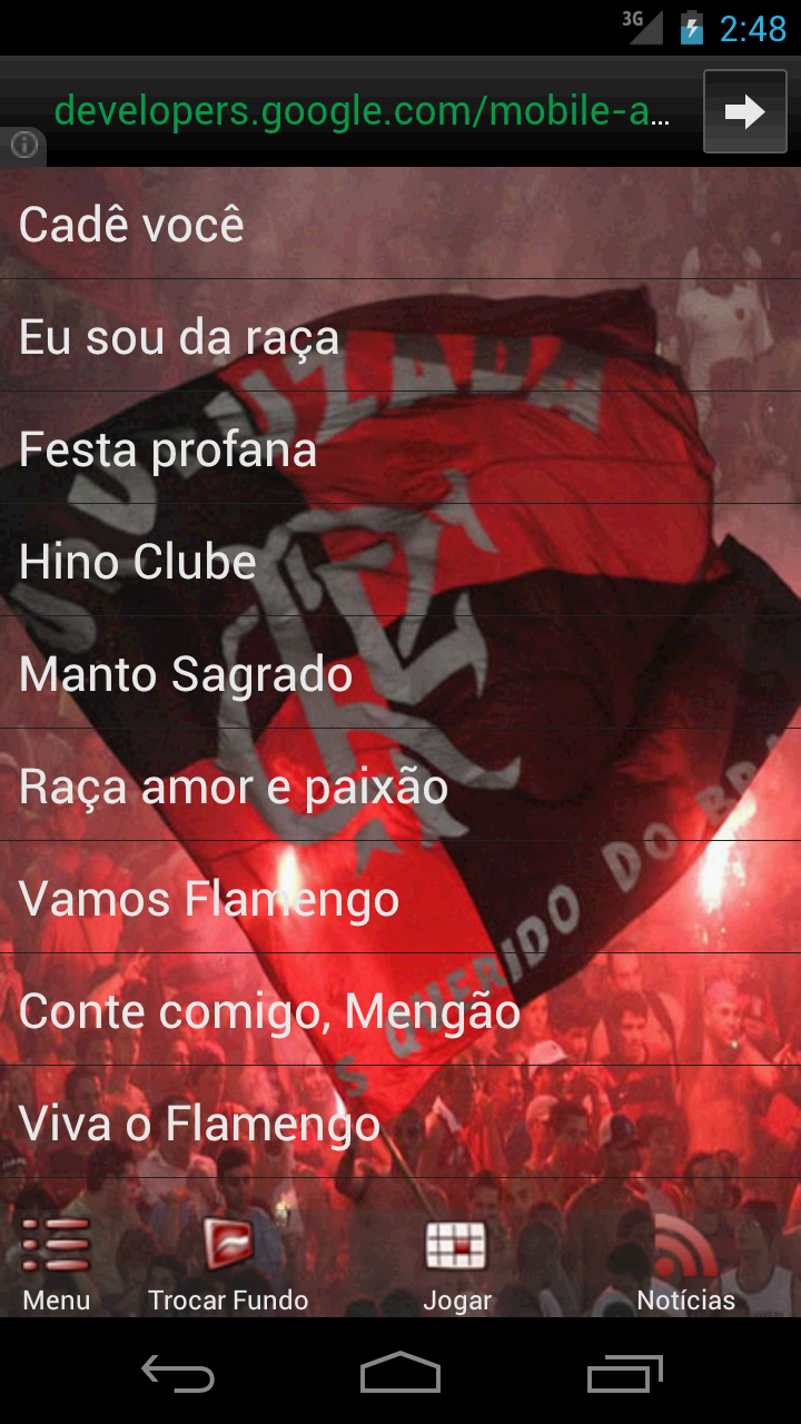 Android application Flamengo - Músicas da Torcida screenshort
