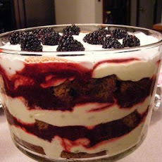 Gingerbread & Lemon Curd Trifle W/ Blackberry Sauce