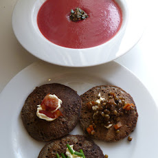 Beet Vishyssoise and Buckwheat Blini