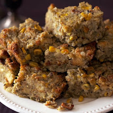 Southwest Corn Bread Stuffing with Corn and Green Chilies