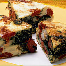 Egg-White Frittata with Shrimp, Tomato, and Spinach Recipe