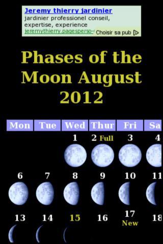 Calendrier phases de la lune