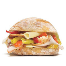 Turkey Sandwich With Provolone and Pickled Vegetables