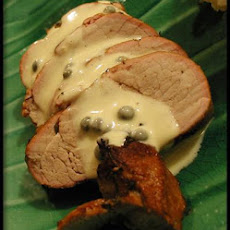 Smoked Pork Tenderloin With Green Peppercorn Sauce