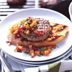 Open-Face Lamb Burgers with Pistachio-Apricot Relish