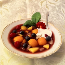 Chilled Raspberry- Blueberry Gazpacho.
