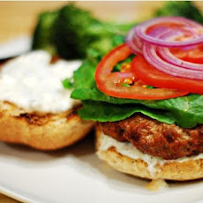 Balsamic Reduction Burger with Warm Goat Cheese Spread