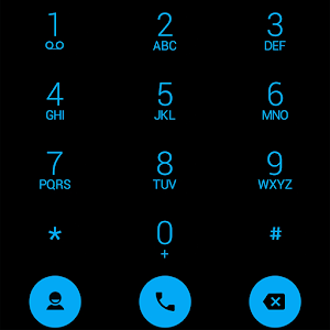 Dialer theme Flat Black Blue