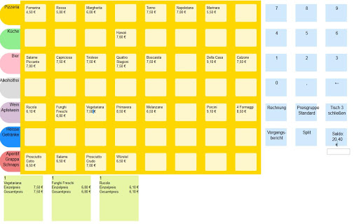 restaurantkasse for android screenshot