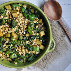 Corn, Zucchini, and Padrón Pepper Hash