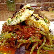 Grilled Butterflied Monkfish with a Sweet Runner Bean Stew