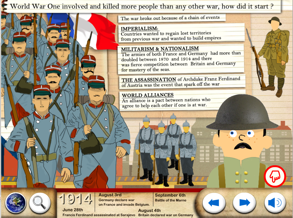 Android application World War One - WW1 For Kids screenshort