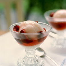 Cherries with Kirsch and Sorbet