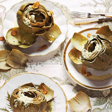 Steamed Globe Artichokes with Pecorino Vinaigrette and Fried Garlic Chips