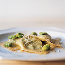 Ravioli Stuffed with Fava Beans, Ricotta, and Mint with Brown-Butter Sauce