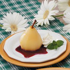 Pears with Raspberry Sauce