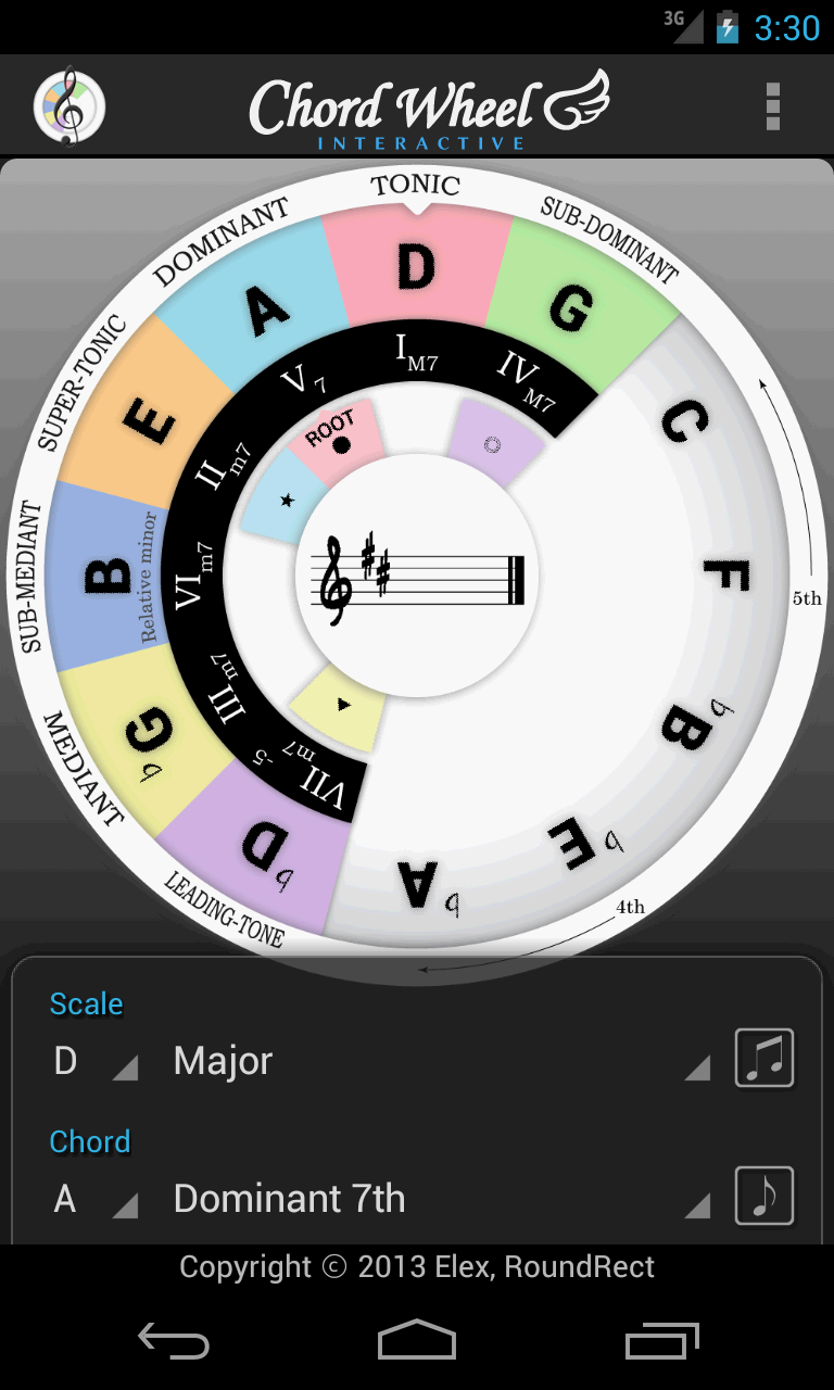 Android application Chord Wheel : Circle of 5ths screenshort