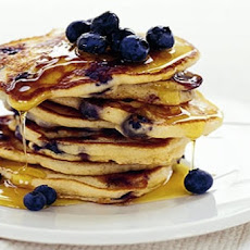 Lemon Buttercream Pancakes With Blueberries