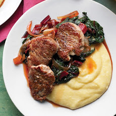 Pork Tenderloin with Swiss Chard and Polenta
