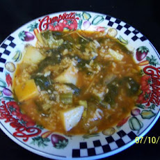 Italian Potato, Rice, & Spinach Soup in Pressure Cooker