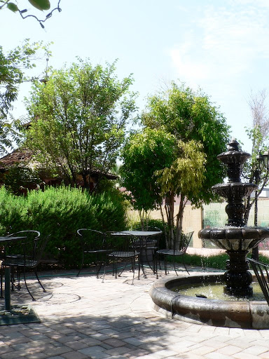 gorgeous patio and fountain