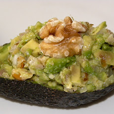Avocado stuffed with Pickled Salt Fish: Bohl-Jol