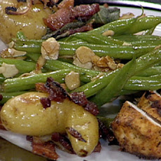 Pan Roasted Fingerling Potatoes with Crispy Bacon and Fried Sage