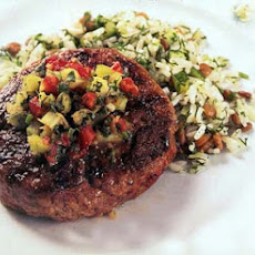 Lamb Burgers with Red-and Green-Tomato Chutney